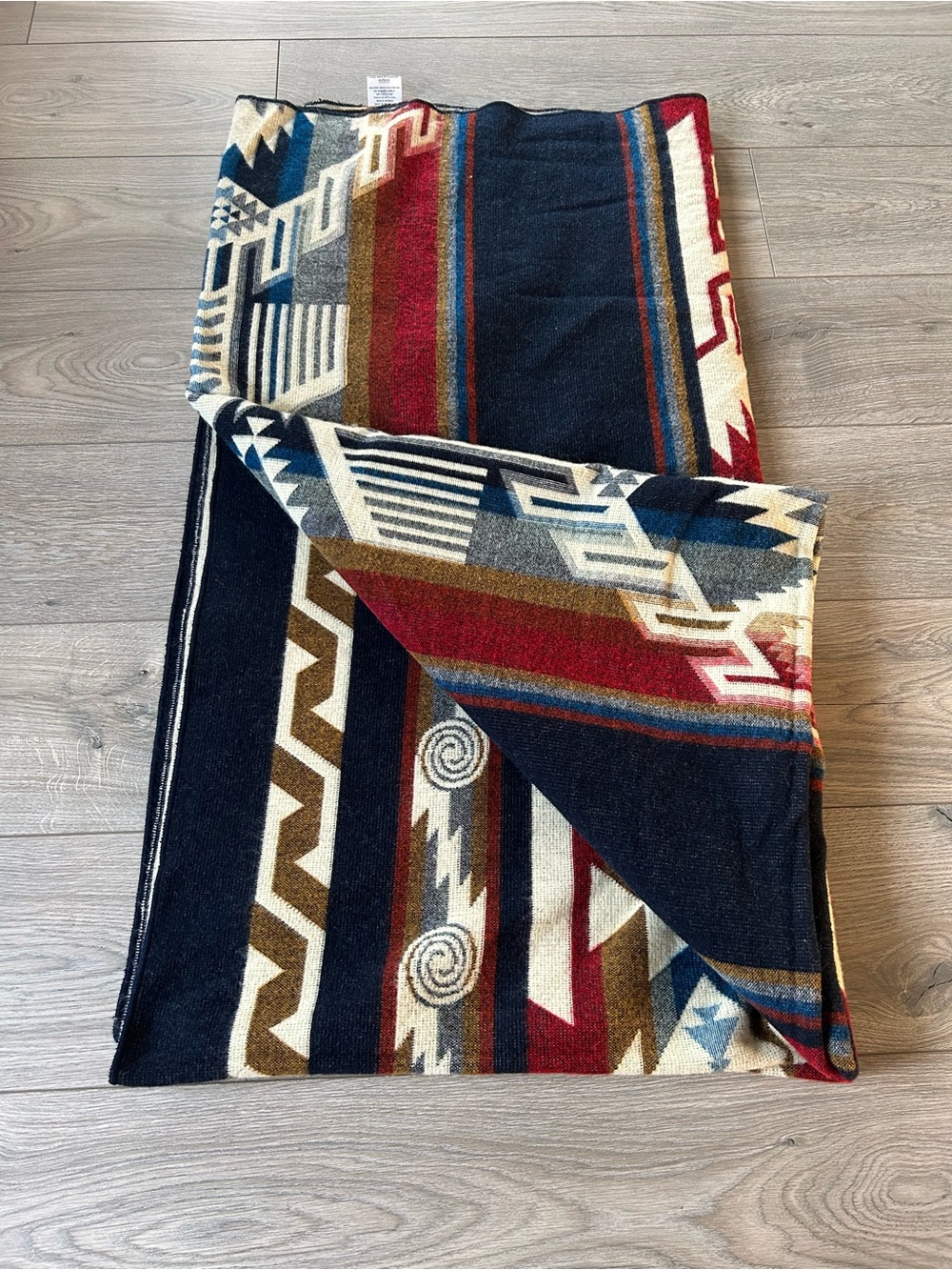 Native Creations Western / Aztec Alpaca Handmade blanket Size 84” X 80”